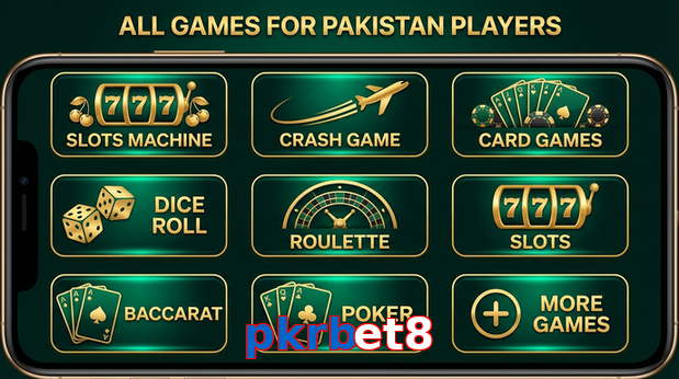 Main screen of Pkrbet8 games page for PK players